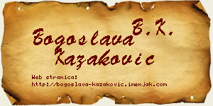 Bogoslava Kazaković vizit kartica